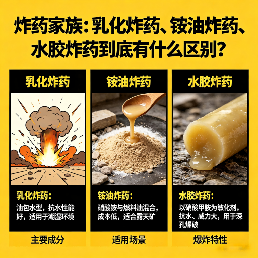 南开乡炸药家族：乳化炸药、铵油炸药、水胶炸药到底有什么区别？